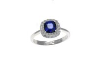 Anello Guerretta Gioielli Donna Anello Diamanti E Zaffiro in Oro bianco Zaffiro 0.81 Ct ABZA138-14 - ABZA138-14